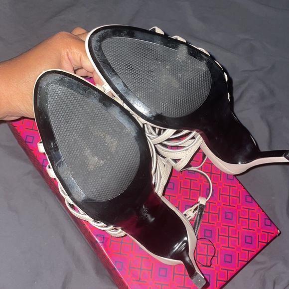 Zara Pink Black Bead and Crystal Strappy High Heel Sandals - Picture 10 of 17